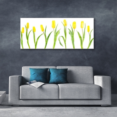 Üvegkép falra Tulipán sárga virágok