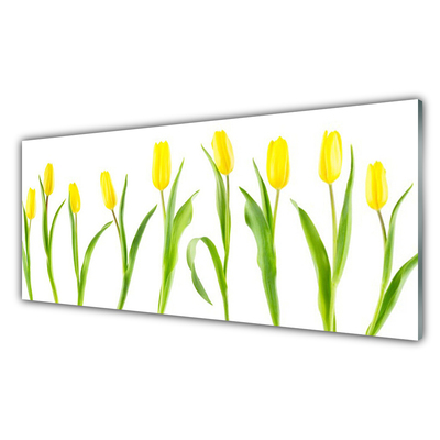 Üvegkép falra Tulipán sárga virágok