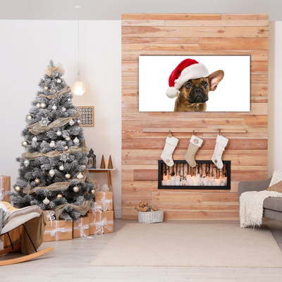 Üvegképek Bulldog karácsonyi kutya