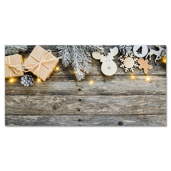 Üvegképek Karácsonyfa. Karácsonyi ajándékok dekorációja