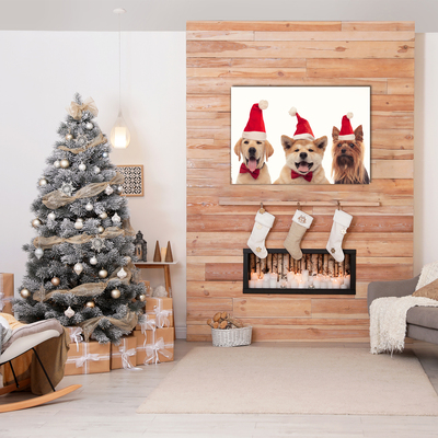 Üvegképek Mikulás kutyái karácsonyi karácsony