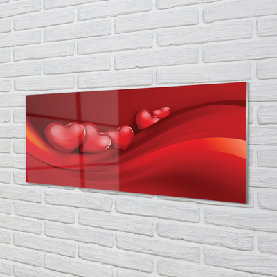Konyhai üveg panel Piros szív háttér