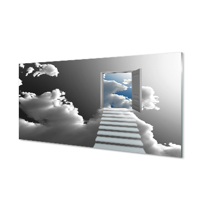 Konyhai üveg panel Lépcsők felhők ajtó