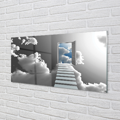 Konyhai üveg panel Lépcsők felhők ajtó