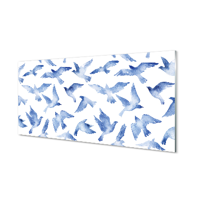 Konyhai üveg panel festett madarak