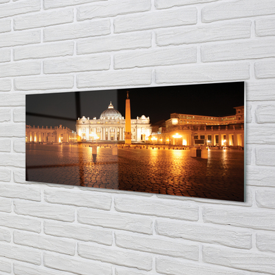 Konyhai üveg panel Róma Basilica Square éjszaka