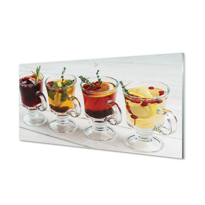 Konyhai üveg panel Téli gyümölcs tea gyógynövények