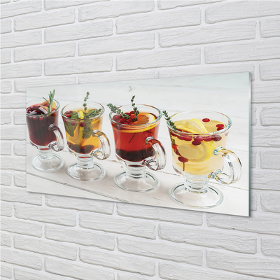 Konyhai üveg panel Téli gyümölcs tea gyógynövények