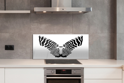 Konyhai üveg panel Mirror zebra