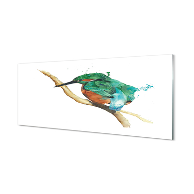 Konyhai üveg panel Színes festett papagáj