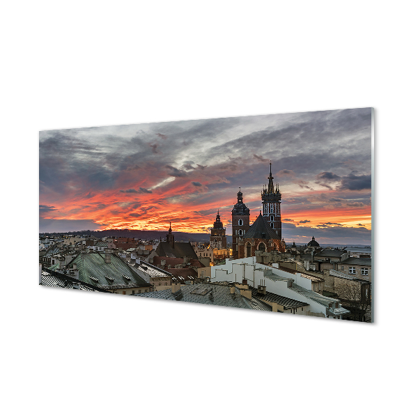 Konyhai üveg panel Krakow Sunset panoráma