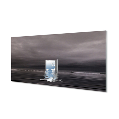Konyhai üveg panel Sea ajtó ég