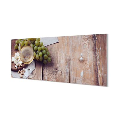 Konyhai üveg panel Egy pohár szőlő dió