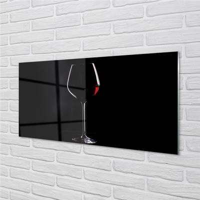 Konyhai üveg panel Fekete háttér egy pohár bor