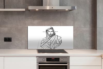 Konyhai üveg panel Jézus rajz