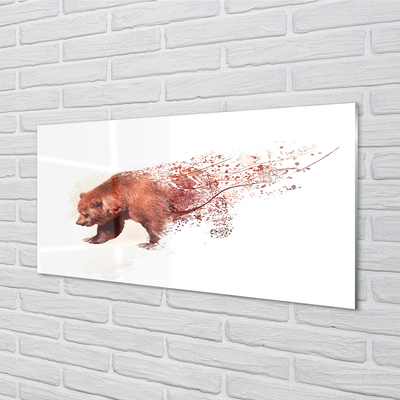 Konyhai üveg panel Medve