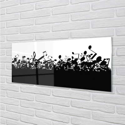 Konyhai üveg panel Fekete-fehér jegyzetek