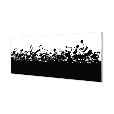 Konyhai üveg panel Fekete-fehér jegyzetek