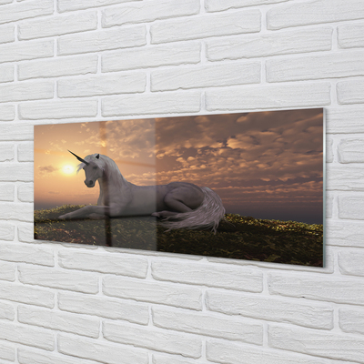 Konyhai üveg panel Unicorn hegyi naplemente