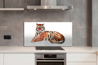 Konyhai üveg panel festett tigris
