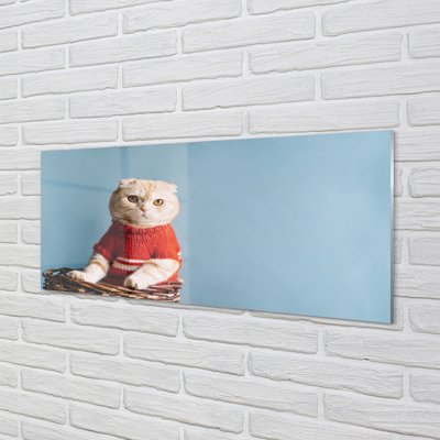 Konyhai üveg panel ül macska