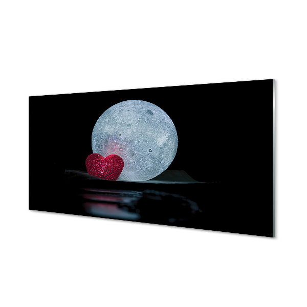 Konyhai üveg panel A szív a hold