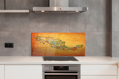 Konyhai üveg panel színes térkép