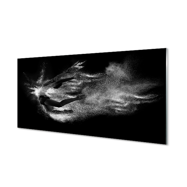 Konyhai üveg panel Nő balett füst szürke háttér
