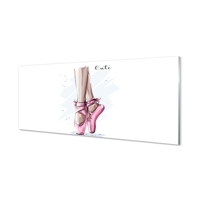 Konyhai üveg panel rózsaszín balettcipő