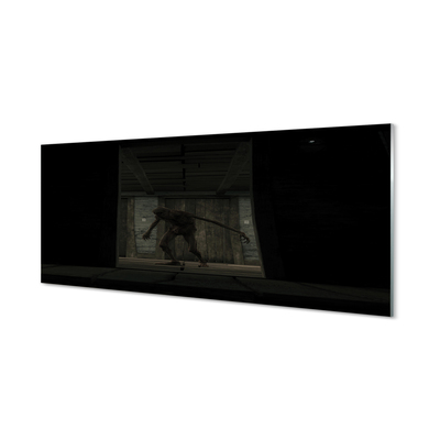 Konyhai üveg panel Zombie sötét épület