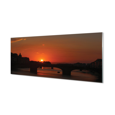 Konyhai üveg panel Olaszország River naplemente