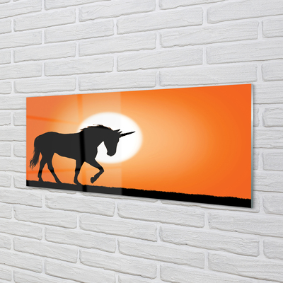 Konyhai üveg panel Sunset Unicorn