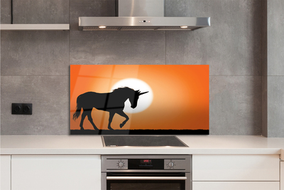 Konyhai üveg panel Sunset Unicorn