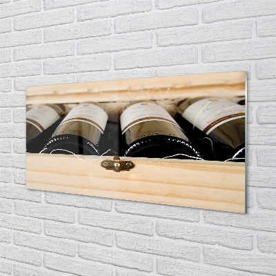 Konyhai üveg panel Palack bort egy dobozban