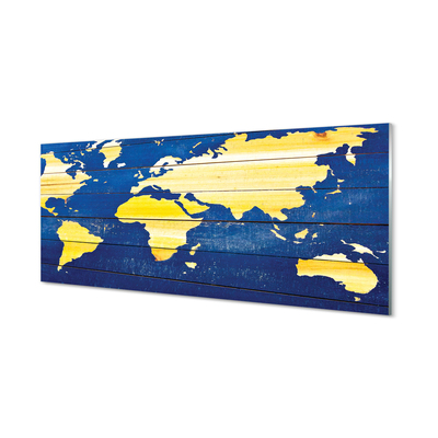 Konyhai üveg panel Térkép a kék táblák