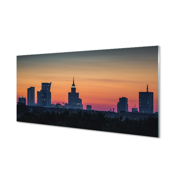 Konyhai üveg panel Sunset panoráma Varsó