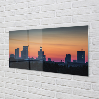 Konyhai üveg panel Sunset panoráma Varsó