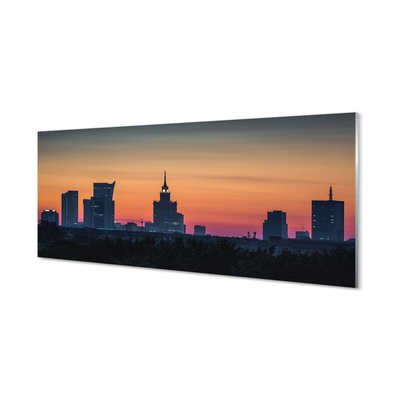 Konyhai üveg panel Sunset panoráma Varsó