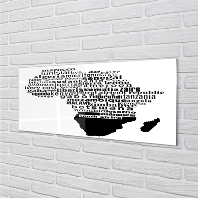 Konyhai üveg panel Fekete-fehér felirat