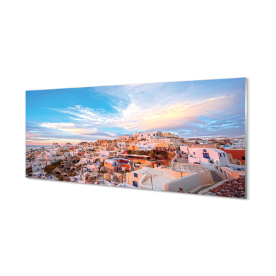 Konyhai üveg panel Görögország panoráma városi naplemente
