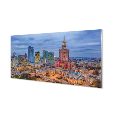 Konyhai üveg panel Varsó panoráma naplemente