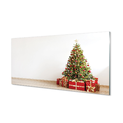 Konyhai üveg panel Karácsonyfa díszítés ajándék