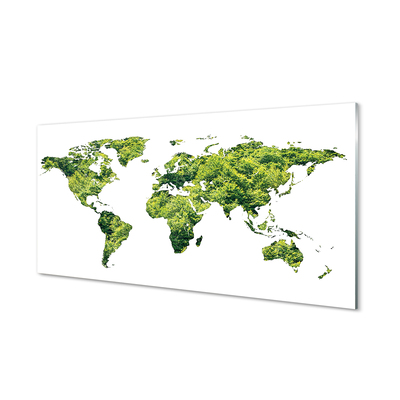 Konyhai üveg panel Térkép a zöld fű