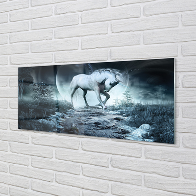 Konyhai üveg panel Forest Unicorn hold