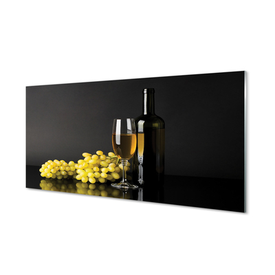 Konyhai üveg panel Egy üveg bor gyümölcs