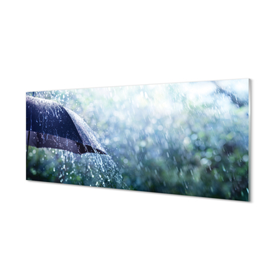 Konyhai üveg panel Esernyő eső esik