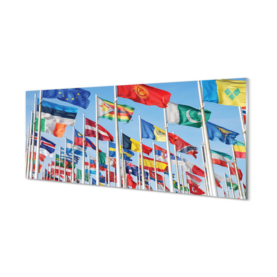 Konyhai üveg panel Rengeteg zászlók