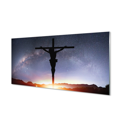 Konyhai üveg panel Krisztusra ég