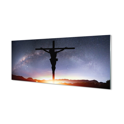 Konyhai üveg panel Krisztusra ég