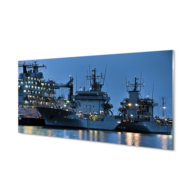Konyhai üveg panel Hajók tengeri égbolt